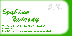 szabina nadasdy business card